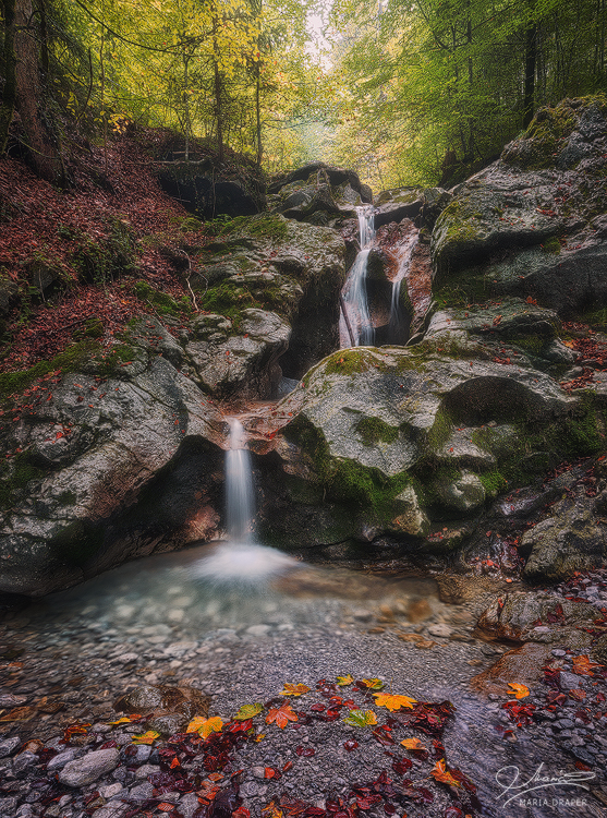 Kesselbachfall, Germany | Small layered waterfall near Walchensee, in Bavaria, Germany