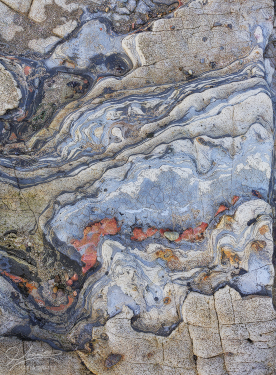 Sea Treasures | This is the same rock that I have in  previous image, except it is a larger view of it and from a different angle.  
<br>
The shapes of these layers look like wings of a butterfly, which I found very interesting
<br>