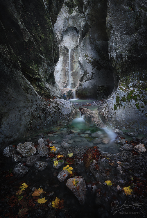 Heckenbach Waterfall | One of the many waterfalls found along an interesting canyon in the Kesselberg mountains of Bavaria, Germany.  
</br>
Image taken in the Autumn of 2018