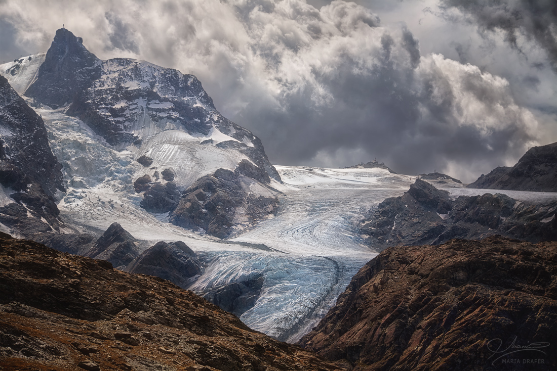 Lower Theodul Glacier | This glacier is located on the left side of the Matterhorn, and it's visible when hiking down from Gornergrat railway station